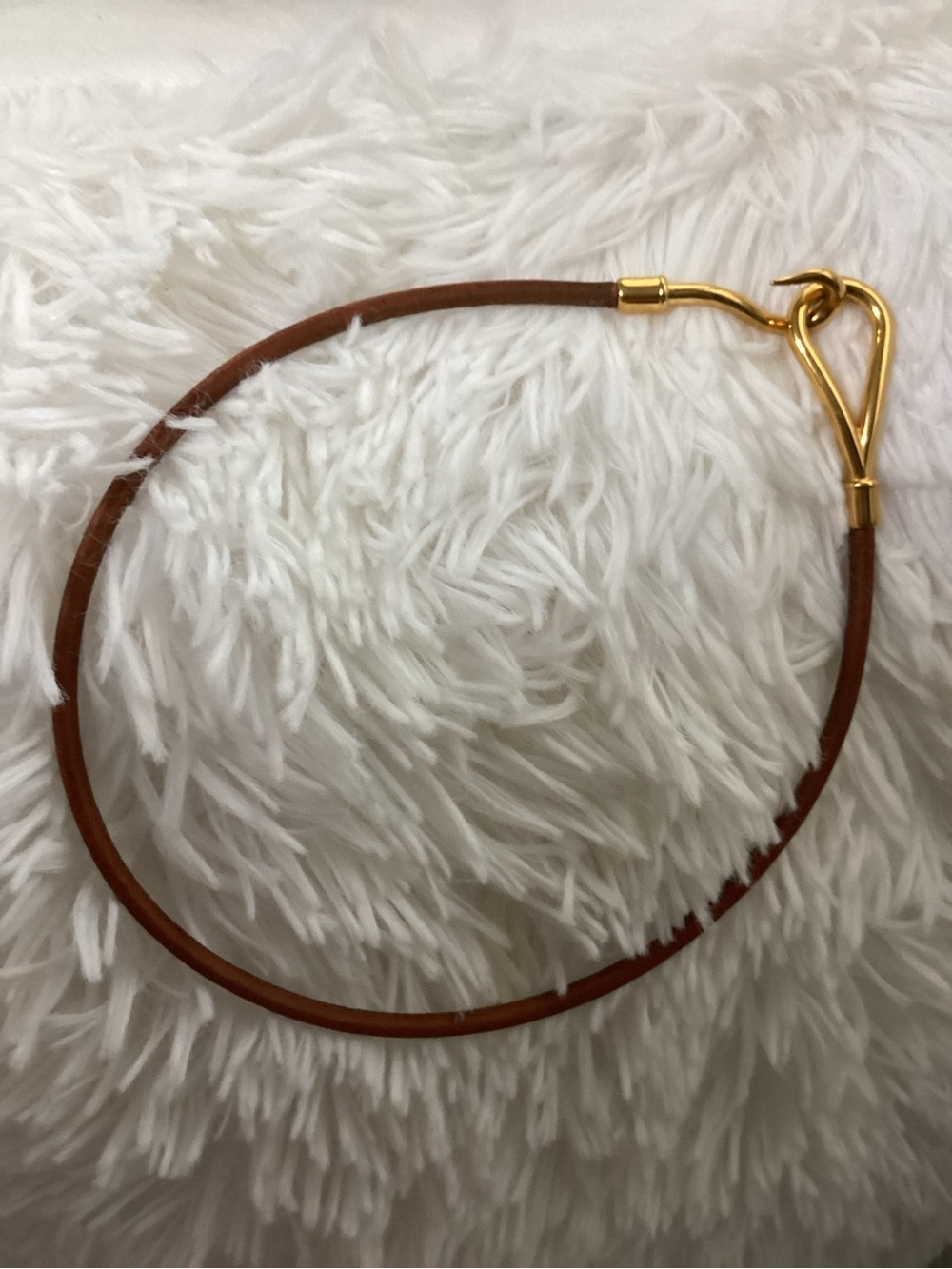 Hermes Jumbo Gold Hook Leather Double Wrap Bracelet or Choker $ is for one, - Picture 9 of 12